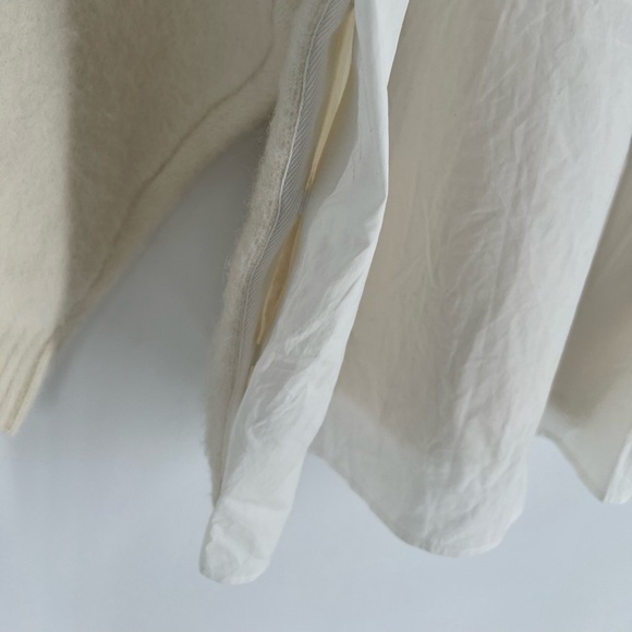 Sea New York Devana Mixed Media Alpaca Wool Blend Fuzzy Knit Combo Top In White - Picture 10 of 10